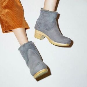 No. 6 Gray Ankle Boots with Tan Sole